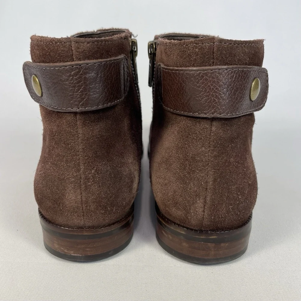 J. Jill Womens Size 8 Brown‎ Suede Leather Ankle Boots Side Zip Booties
